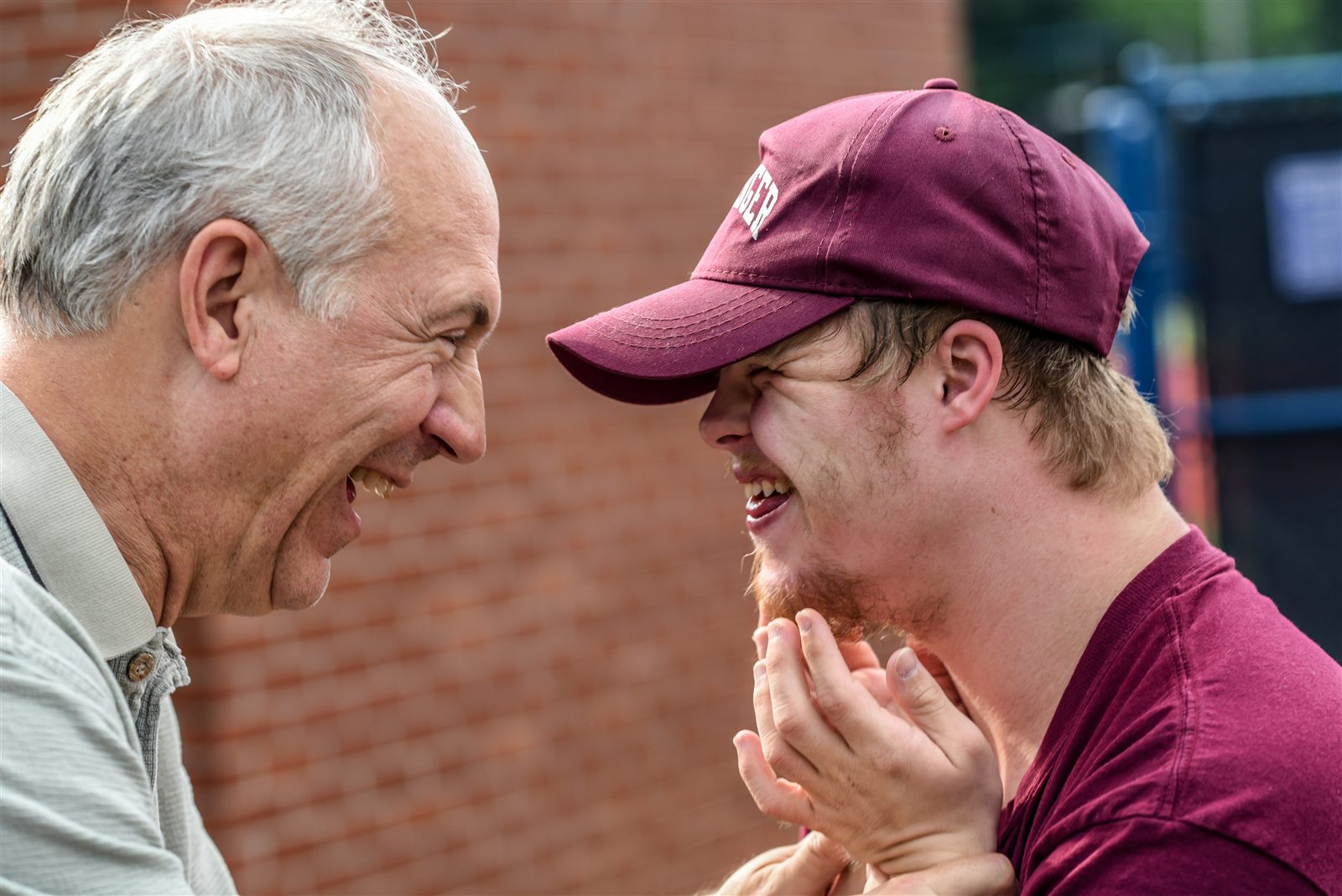 A person offering support to an older adult