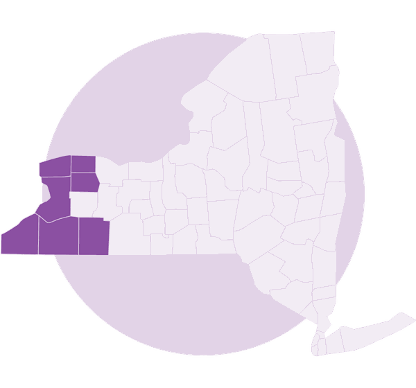 Map of the Western New York service region